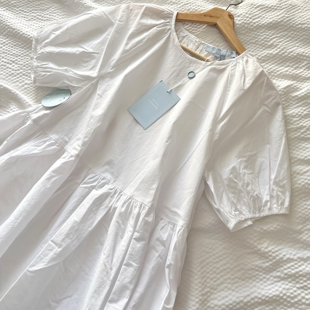 Hill House White Poplin Peplum Top - Picture 1 of 8